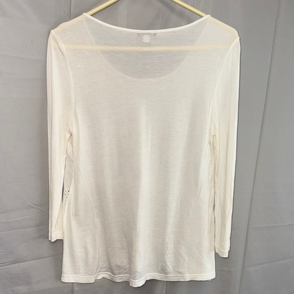 Cupio White Long-Sleeve Eyelet Embroidered Top - Picture 8 of 13